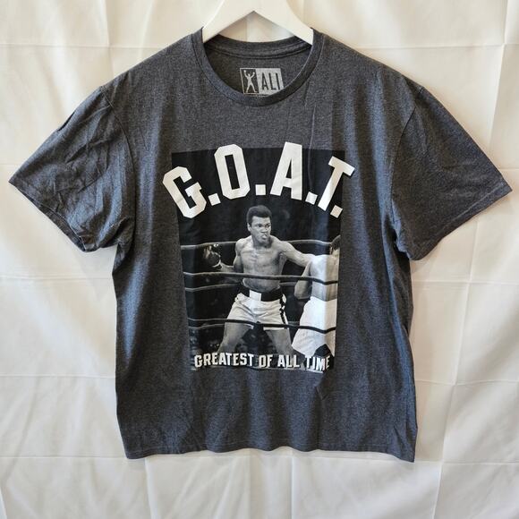 Ali - Muhammad Ali Boxer Men's Short Sleeve Gray Graphic Shirt Large - Picture 1 of 6